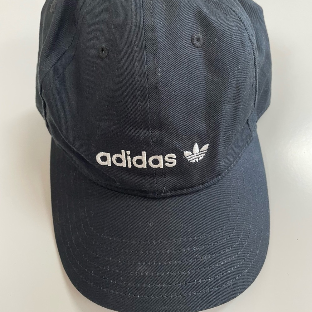 adidas Black Cap with White Trefoil Embroidery
